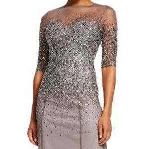 Adrianna Papell Beaded Illusion Gown